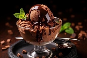 CHOICE OF ICE-CREAM WITH CHOCOLATE SAUCE